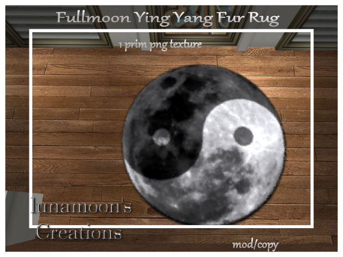 Fullmoon Ying Yang Fur Rug