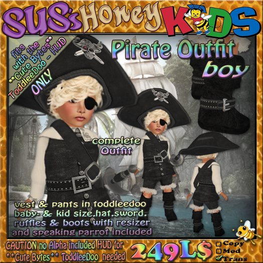 SUS HoneyKids Pirate Outfit Boy