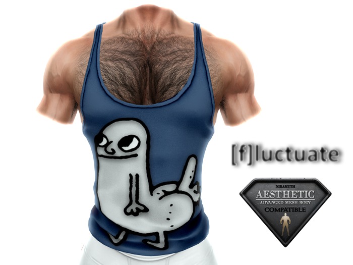 [f] fluctuate - Tank Top - Razorback - Dick Butt Blue