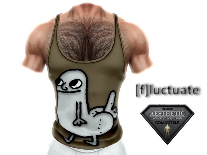 [f] fluctuate - Tank Top - Razorback - Dick Butt Brown