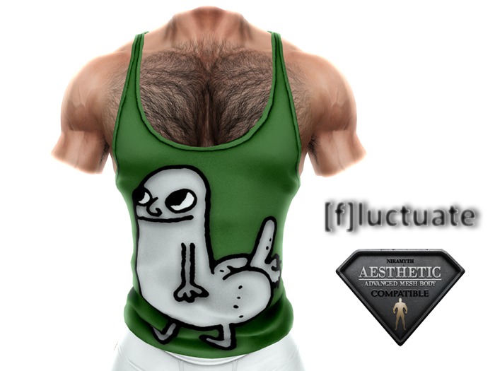[f] fluctuate - Tank Top - Razorback - Dick Butt Green