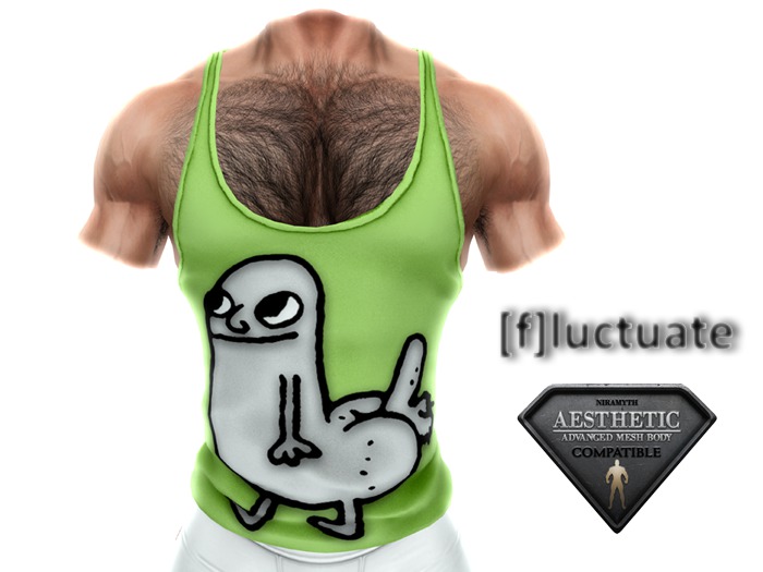[f] fluctuate - Tank Top - Razorback - Dick Butt Lime Green