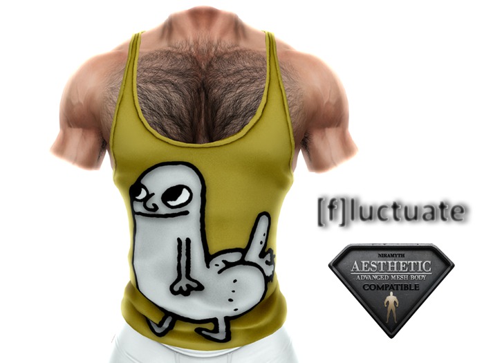 [f] fluctuate - Tank Top - Razorback - Dick Butt Orange
