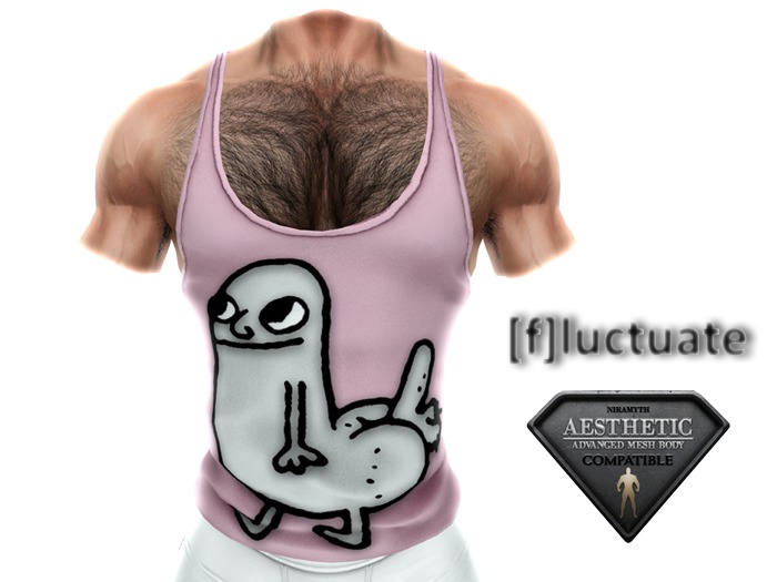 [f] fluctuate - Tank Top - Razorback - Dick Butt Pink