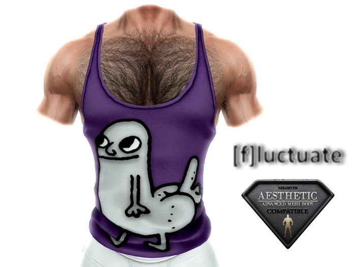 [f] fluctuate - Tank Top - Razorback - Dick Butt Purple