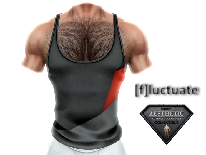 [f] fluctuate - Tank Top - Razorback - Sport Red Black Grey