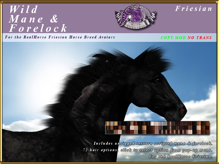 *E* RealHorse Wild Mane Set [BOXED] RH Friesian