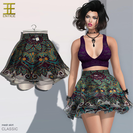 Entice - Let it Go Skirt - Brown Flower