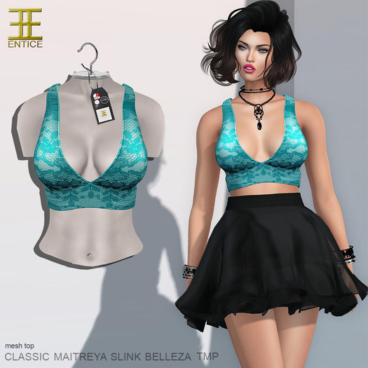 Entice - Let it Go Top - Aqua Lace