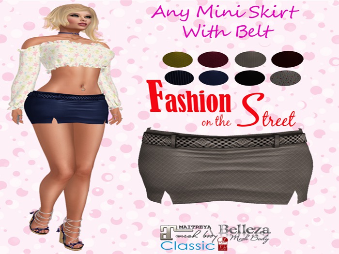 Any Mini Skirt with Belt W/Hud