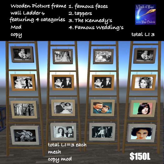 Second Life Marketplace - Wall Ladder Picture Frames Mod (crate)