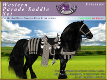 *E* RealHorse Western Parade Saddle Set [BOXED] RH Friesian