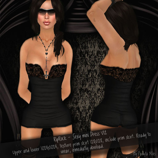 RipRock - Sexy Mini Dress V12, psd and tga files full perms