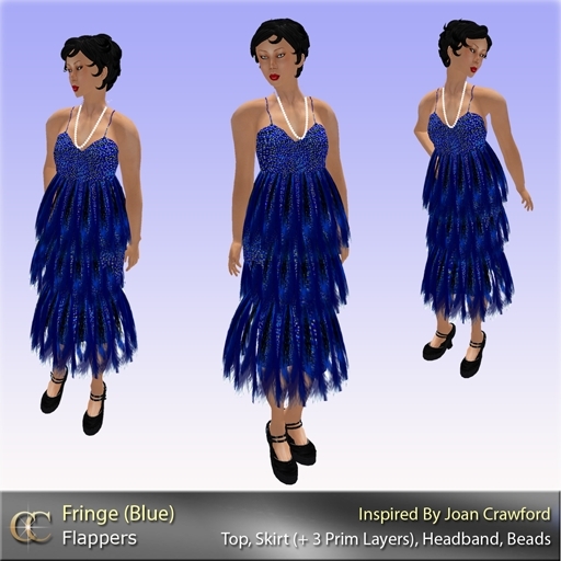Second Life Marketplace - 1920s - Flappers-Fringe (Blue)