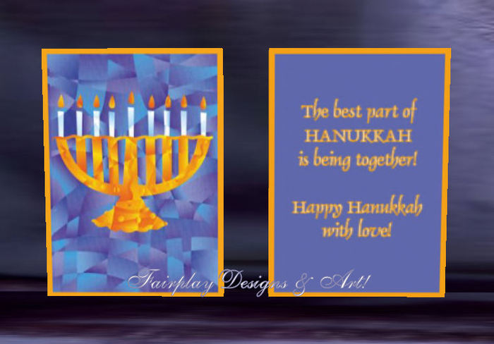 Jumbo Hanukkah Card 'Happy Hanukkah with Love ' Touch/Switch