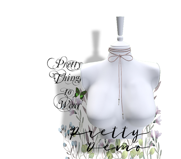 .::Pretty Demo::. Tied Leather Choker