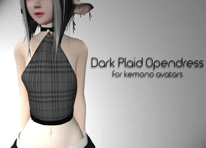 LMF Kemono Dark Plaid Opendress