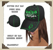 **DD**Fly Fitted PunkGirl Green Cap*Sclupted*