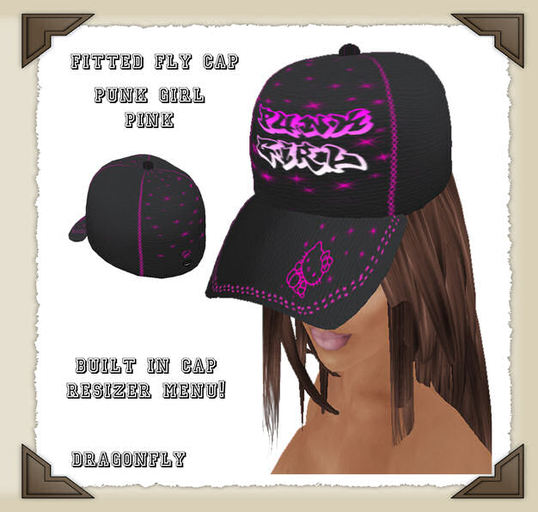 **DD**Fly Fitted PunkGirl Pink Cap*Sclupted*