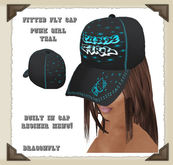 **DD**Fly Fitted PunkGirl Teal Cap*Sclupted*
