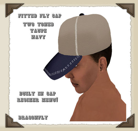 *DD*Fitted Fly 2 Tone Taupe/Navy Cap