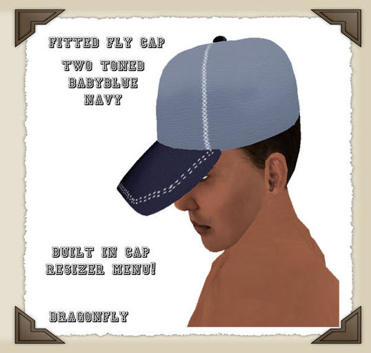 *DD*Fitted Fly 2 Tone Babyblue/Navy Cap