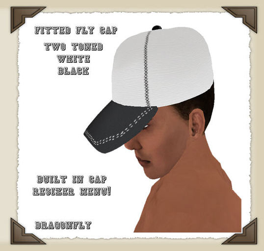 *DD*Fitted Fly 2 Tone White/Black Cap