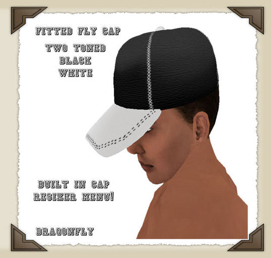 *DD*Fitted Fly 2 Tone Black/White Cap