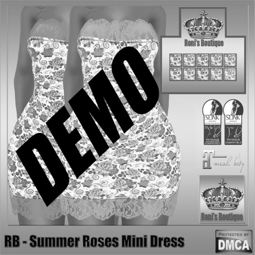 RB - Summer Roses Mini Dress - DEMO (wear to unpack)