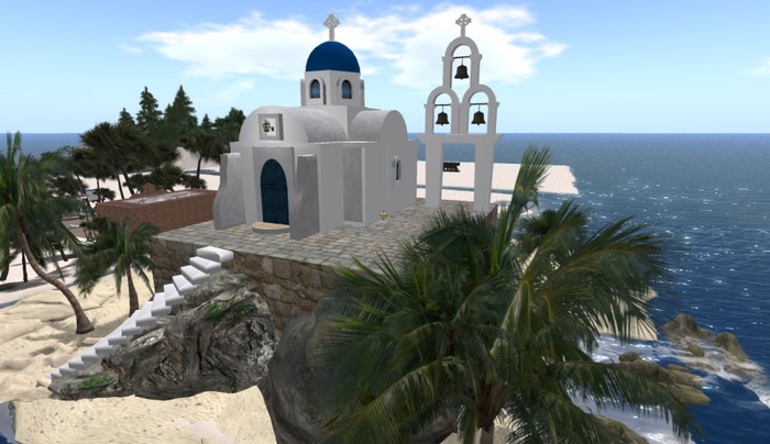 Greek Island Church & belfry ( Box )
