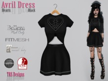 Avril Dress Hearts Black