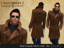 [ hoorenbeek ] Russell Leather Trenchcoat - Tan