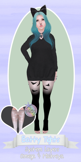 =Kio= Batty Tights - White