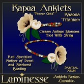 KAPUA "Flower Child" Kaaona Titanium Anklets PMESH - Red Cream White