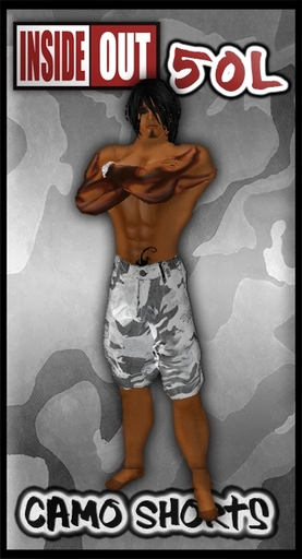 Inside Out - Camo Shorts- White