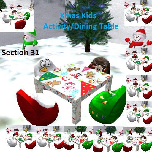 Xmas Kids Activity/Dining Table
