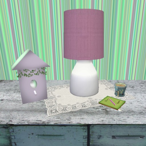 .:: AGD ::. Pink Linen Lamp (Mt Natural Base)