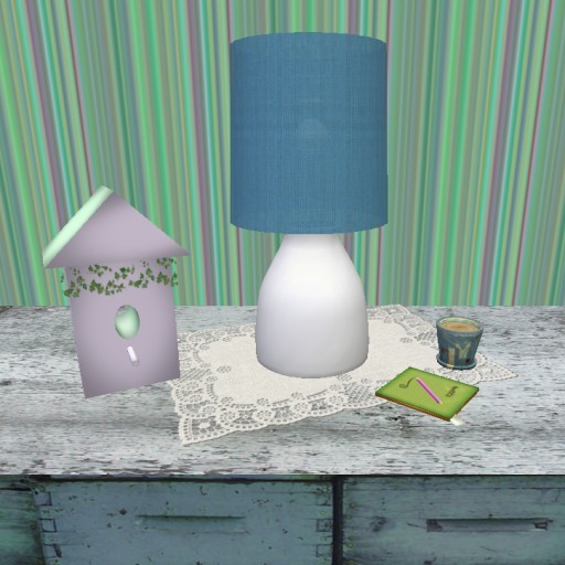 .:: AGD ::. Blue Linen Lamp (Mt Natural Base)