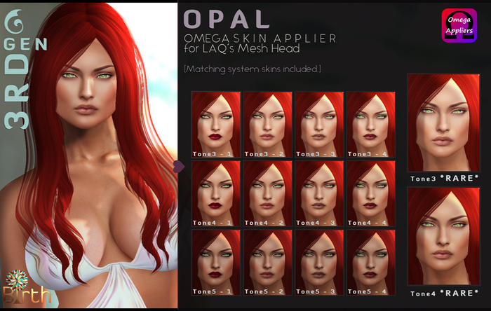 *Birth* Opal Skin (Omega/LAQ Applier) - Tone 04 - RARE
