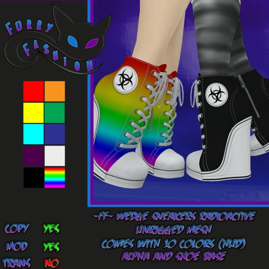 ~FF~ Wedge Sneakers Radioactive