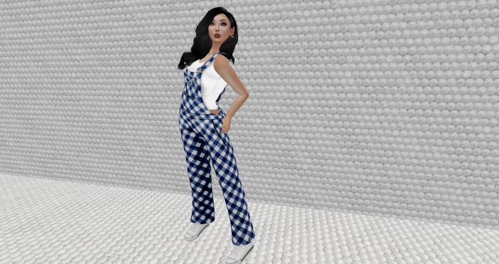Blue Plaid Overall