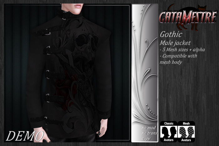 ::GATAMESTRE:: Mesh Gothic male jacket DEMO