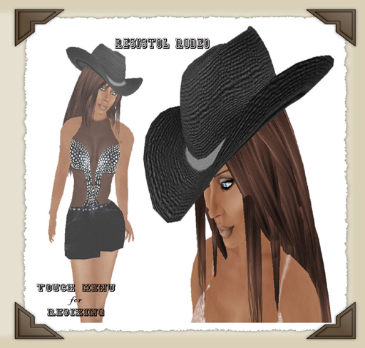 *DD*W Resistol Rodeo Black Leather Cowboy Hat