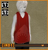 [iK01] Hooded Tank - Sharky Red - KID/SMB - (Click to unpack)