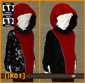 [iK01] Gloved Hoodie - Skulls - Kids/RED - (Click to unpack)