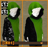 [iK01] Gloved Hoodie - Skulls - Kids/GREEN - (Click to unpack)