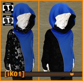 [iK01] Gloved Hoodie - Skulls - Kids/BLUE - (Click to unpack)