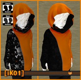 [iK01] Gloved Hoodie - Skulls - Orange - Regular Kid / SMB