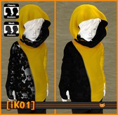 [iK01] Gloved Hoodie - Skulls - Yellow - Regular Kid / SMB