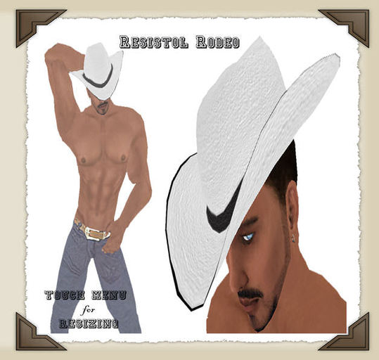 *DD*Resistol Rodeo White Leather Cowboy Hat